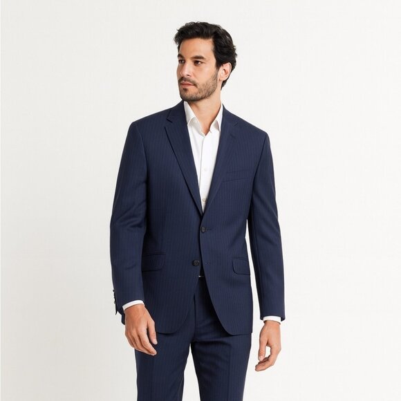 Ted Baker London Endurance Navy Pinstripe Suit Blazer Size L Made in Canada